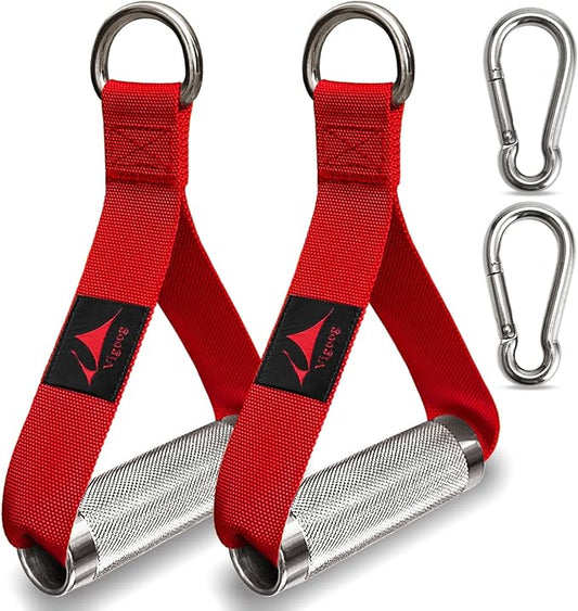 Heavy Duty Metal Workout Handles，Replacement Grip Attachments for Cable Machines, Resistance Bands, LAT Pulldown, Strength Exercise Home Gym & Commercial Fitness Equipment