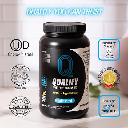 Unflavored Whey Protein Powder. Post Workout Recovery Drink, Gluten & Sugar Free, Highly Kosher, 25g Protein. Essential Amino Acids - 5.5g BCAA, 2.7g Leucine, 1.4g Isoleucine, 1.4g Valine 26.4 Ounce