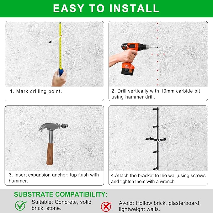 "Kipika Weight Plate Storage Rack - Wall Mounted Weight Plate Holder with Durable Steel Construction Organizer for Olympic Plates, 1000lb Capacity, Space-Saving for Home Gym"