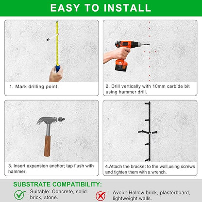 "Kipika Weight Plate Storage Rack - Wall Mounted Weight Plate Holder with Durable Steel Construction Organizer for Olympic Plates, 1000lb Capacity, Space-Saving for Home Gym"