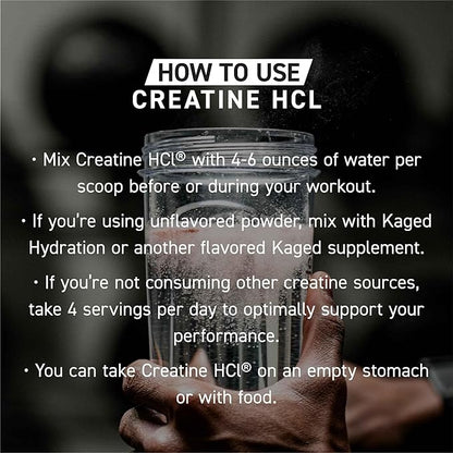 Kaged Creatine HCl Powder | Fruit Punch | Muscle Building & Recovery | Patented Creatine Hydrochloride Formula | Vegan, Gluten Free, Easily Digestible | Supplements for Men & Women | 75 Servings