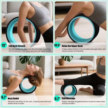 Zomyove 3 Pack Back Roller- Yoga Wheel for Back Pain Reliefn & Stretching, Back Wheel for Deep