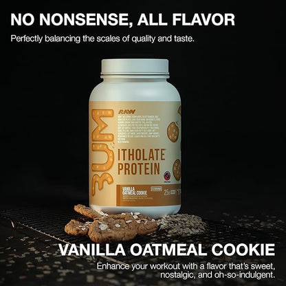 RAW Whey Isolate Protein Powder, Vanilla Oatmeal Cookie (CBUM Itholate Protein) - 100% Grass-Fed Sports Nutrition for Muscle Growth & Recovery - Low-Fat, Low Carb, Naturally Flavored - 25 Servings