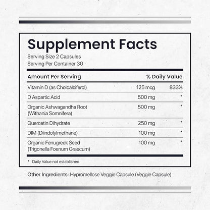 Nature's Pure Blend Peak Performance ??Testosterone Supplement for Men with D-Aspartic Acid, Ashwagandha & DIM ??Mens Prostate Health Support, Muscle Strength & Energy ??Prostate Supplement