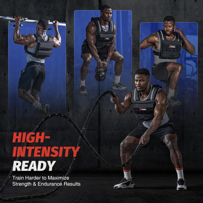 ZELUS Weighted Vest Men, 45lb Adjustable Weight Vest,Removable Iron Weights