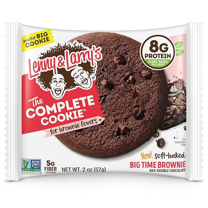 Lenny & Larry's The Complete Cookie, Big Time Brownie, Soft Baked, 8g Plant Protein, Vegan, Non-GMO, 2 Ounce Cookie (Pack of 12)