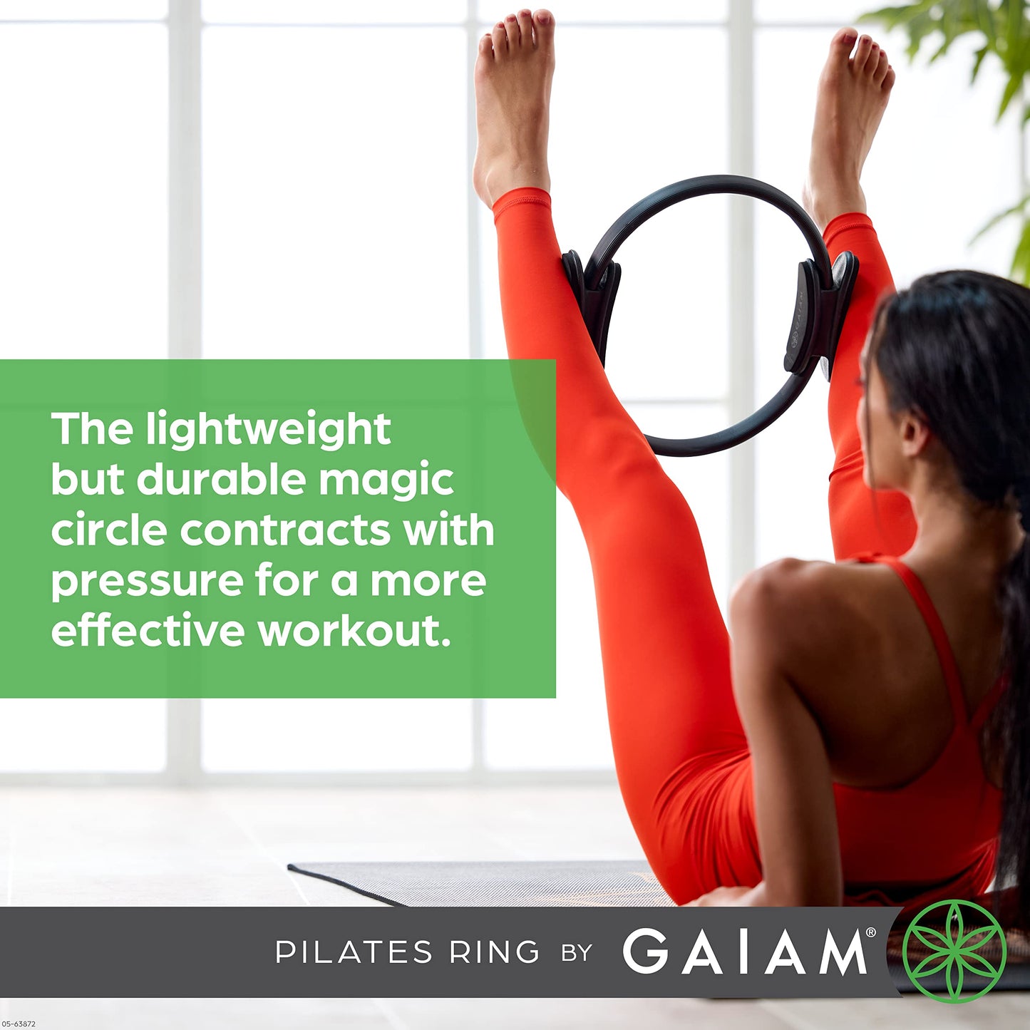 Gaiam Pilates Ring Fitness Circle, Toning Arms, Legs & Core (15", Black)