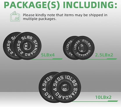 Olympic Cast Iron 2-Inch Weight Plate for Strength Training & Weightlifting, Home Gym, Multiple Weights Available