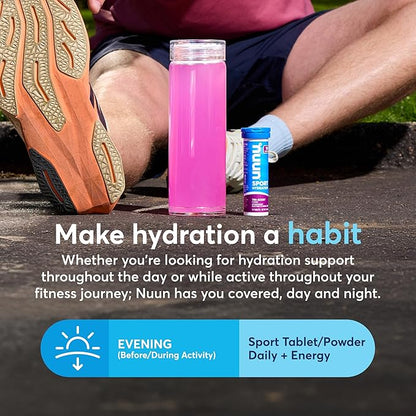 Nuun Sport Electrolyte Tablets with Magnesium, Calcium, Potassium, Chloride & Sodium, Gluten Free & Vegan, Tri-Berry, 4 Pack (40 Servings Total)