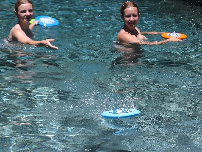 Disc - Water Disc Toy for Spring & Summer Fun - Skips, Slides, Jumps - Pools, Beaches & Backyards Fun for All Ages (Blue)