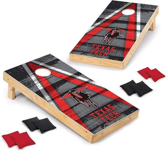 Wild Sports NCAA College 2' x 4' Wood Direct Print Tournament Cornhole Set, 8 Bean Bags, Vintage
