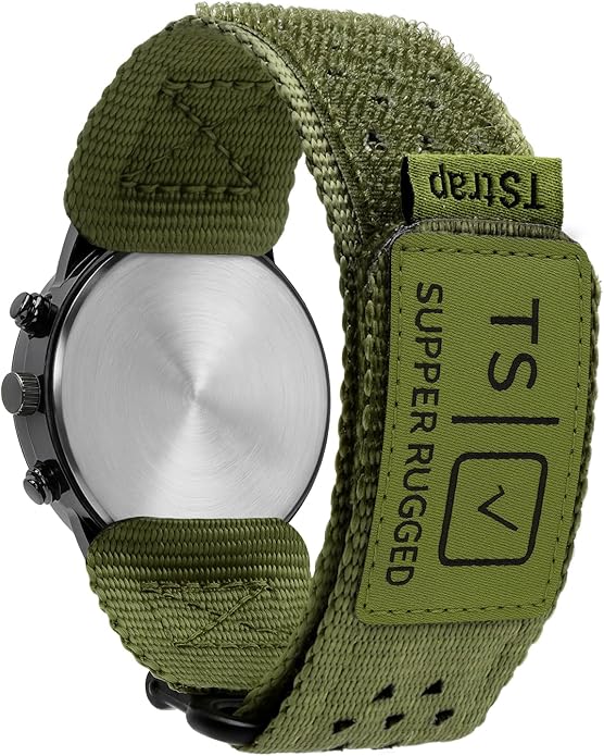 TStrap Nylon Sport Watch Band - Black Quick Release Watch Straps for Men Women - Athletic Military Smart Watch Bracelet Replacement - Correa para Reloj Hombre - 18mm 20mm 22mm