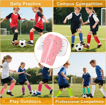 2 Pairs Shin Guards Soccer for Kids,Shin Pads Extra Lightweight Breathable Slide in Shin Guard for Football Training Match Outdoor Activities Protective Slip-in Shin Guards for Boys Girls
