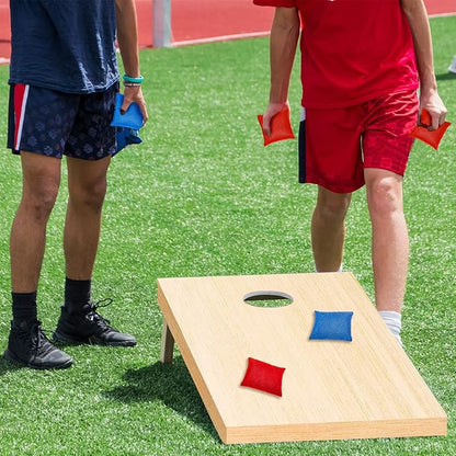 Maitys Cornhole Set 4 x 2 Feet Portable Yard Cornhole Boards Regulation Size, 2 Wooden Boards 8 Bean Toss Bags with Travel Carrying Bag for Outdoor Game Kids Adult