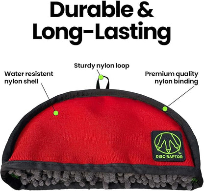 The Original Disc Golf Cleaning Tool with Microfiber & Turf | Flying Disc Golf Towel Accessories & Equipment | Patented Design