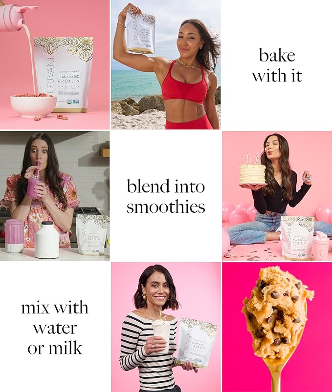 Truvani Vegan Pea Protein Powder | Vanilla | 20g Organic Plant Based Protein Per Serving | 20 Servings | Keto | Gluten & Dairy Free | Low Carb | No Added Sugar