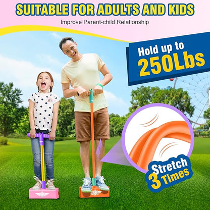 CUUGO LET'S GO! CG Jumping Promotes Growing Taller- Pogo Stick Foam Pogo Jumper for Kids, Toys for 3-12 Year Old Boys Girls Outdoor Toys Indoor Toys Fun Gifts Christmas Stocking Stuffers Gifts
