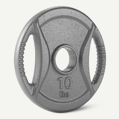 Amazon Basics 2-inch Olympic Grip Weight Plates, 10lb Weights, Compatible with Olympic 2-inch