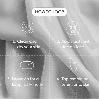 LOOPS DREAM SLEEP - Nighttime Slugging Hydrogel Facial Mask w/Natural Oils, Vitamins, Antioxidants, & Fatty Acids - Restored Skin, Toned, Plump, Hydrated - 5 pc