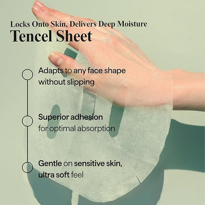 All Natural Houttuynia Cordata Mask Sheet - Heartleaf Soothing & Sebum Control Facial Sheet Mask, Gentle Formula for Daily Use (13ea)