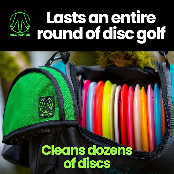 The Original Disc Golf Cleaning Tool with Microfiber & Turf | Flying Disc Golf Towel Accessories & Equipment | Patented Design