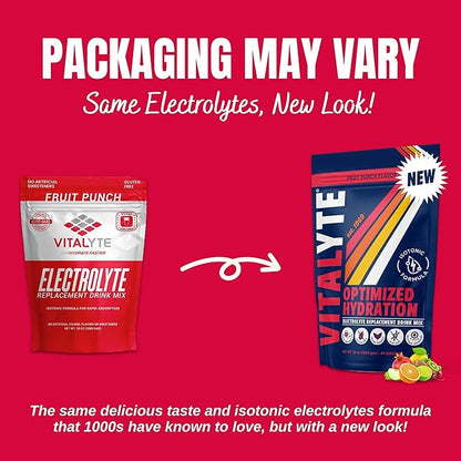 Vitalyte Electrolyte Powder Drink Mix, Isotonic Electrolyte Hydration Mix, Case Pack (6 Pack, Fruit Punch)
