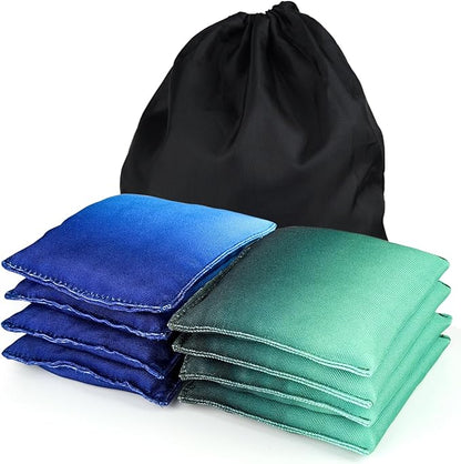 Weather Resistant Cornhole Bags, Gradient Corn Hole Bags Set of 8, Cornhole Bean Bags, Modified Size Cornhole Bags for Tossing Game, Includes Tote Bag