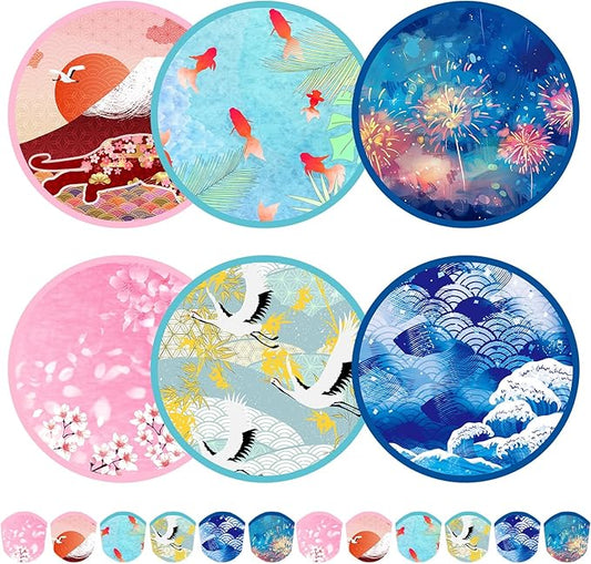 Mototo Foldable Flying Disc Fans, 36PCS Japanese Foldable Disc Fan 8 Inch Pop up Round Collapsible