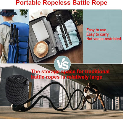 Ropeless Battle Ropes Weighted Workout Rope Fitness Exercise Training Bar for Home Gym