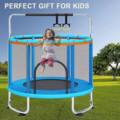 60'' Trampoline for Kids, 5FT Recreational Trampoline, Mini Baby Toddler Small Trampoline, Indoor/Outdoor Kids & Adults Trampoline with Enclosure Net for Boys Girls Christmas Birthday Gifts