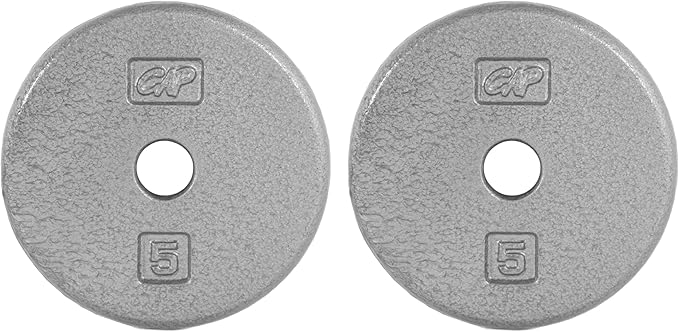 CAP Barbell Standard 1-Inch Cast Iron Weight Plates - Singles & Sets | 1.25-50 lbs | Multiple Options