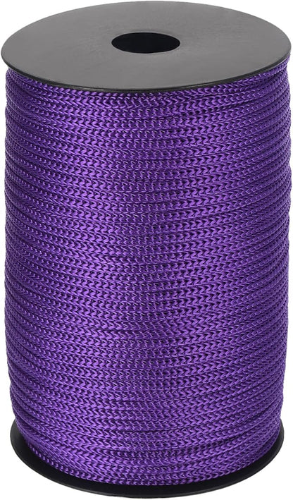 MECCANIXITY 5/32 Inch Polypropylene Rope Braided Ropes, 328ft Camping Rope Hollow Utility Cord for Clothesline, Hiking, Outdoor, Dark Purple