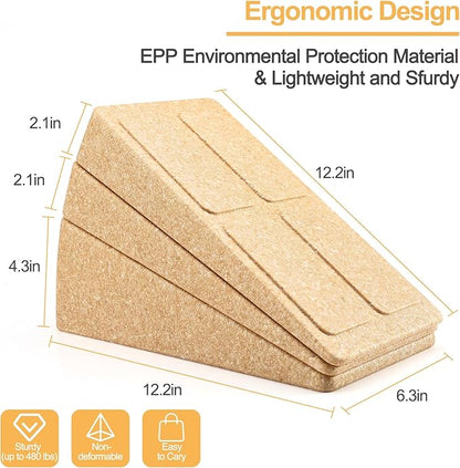 Slant Board Squat Wedge for Calf Stretchingï¼? Pcs 12" x 6.3" Foot Stretcher Balance Board for Plantar Fasciitis, Adjustable Foam Slant Board Wedge Great for Exercises