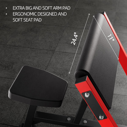 AOWINNOX Preacher Curl Bench, Seated Barbell and Dumbbell Workout Machine