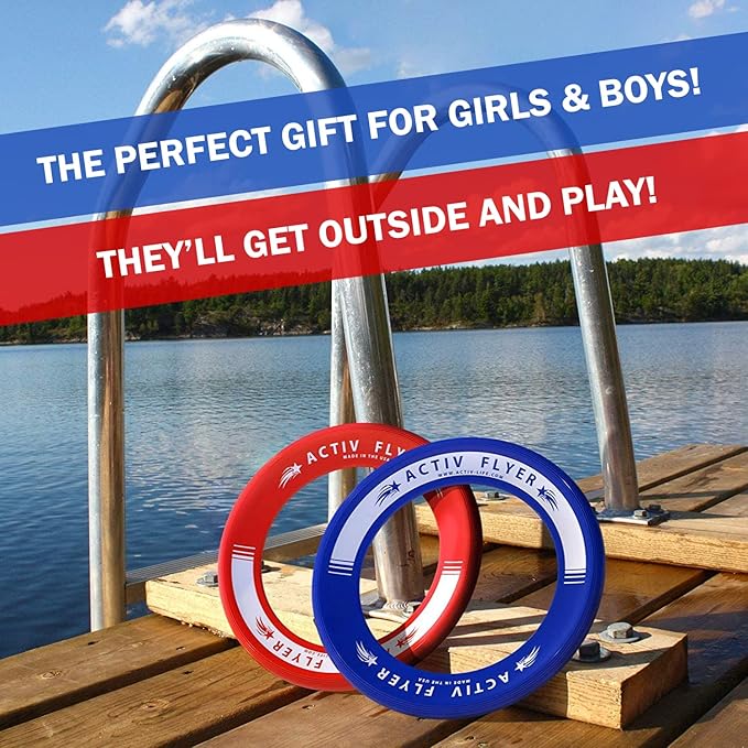 Activ Life Kid’s Flying Rings (2 Pack) They Fly Straight & Don’t Hurt, 80% Lighter Than Standard Rings - Replace Screen Time with Healthy Family Fun - Get Outside & Play