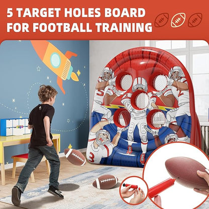 6Ft Football Target Toss Game - Inflatable Football Throwing Target Toy for Kids - Carnival Party Games