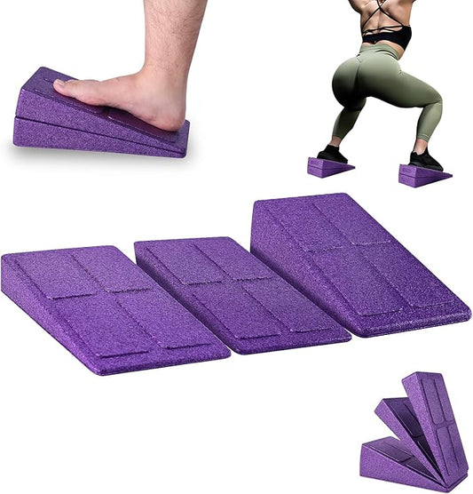 Slant Board Squat Wedge for Calf Stretchingï¼? Pcs 12" x 6.3" Foot Stretcher Balance Board for Plantar Fasciitis, Adjustable Foam Slant Board Wedge Great for Exercises