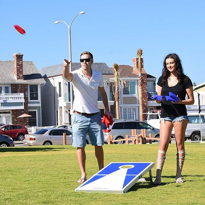 GoSports 4 x 2 ft Aluminum Cornhole Game Sets – Choose LED Lights or Standard - Set Includes 2 Foldable Regulation Size Boards, 8 Bean Bags, & Rules