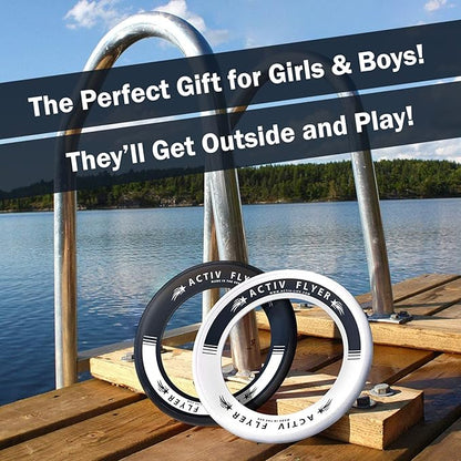 Activ Life Kid’s Flying Rings (2 Pack) They Fly Straight & Don’t Hurt, 80% Lighter Than Standard Rings - Replace Screen Time with Healthy Family Fun - Get Outside & Play