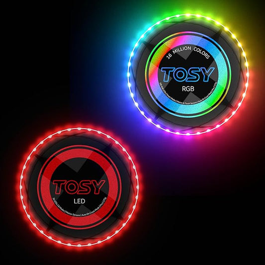 TOSY Bundle of 2 - Flying Disc 108 LEDs - RGB Black + Red