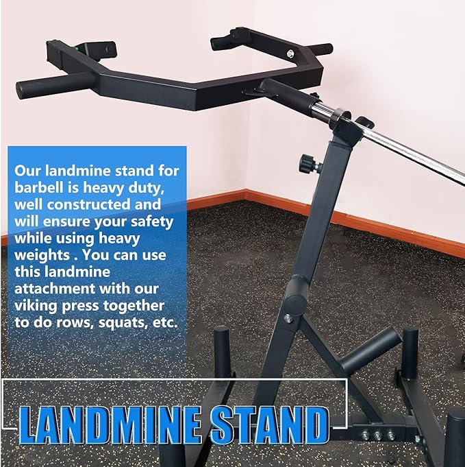 Viking Press Landmine Handle for 2-Inch Barbell, Hack Squat T-Bar Row Attachment Strength Training Accessories, Shoulder Press Landmine Attachment Equipment