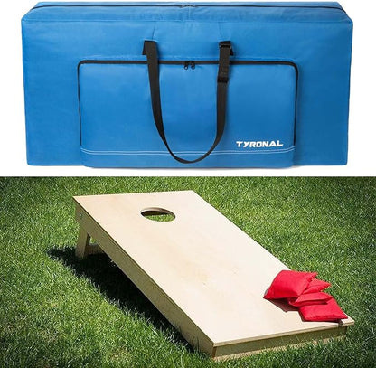 Cornhole Carrying Case Fits 4' x 2' Regulation Size Board, Cornhole Carrying Bag with Protective Padded Foam and One large pockets for Cornhole Outdoor Games, Only Bag. (Blue)