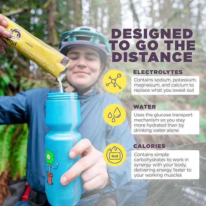 Tailwind Nutrition Endurance Fuel, Carbohydrate & Electrolyte Sports Drink Mix Powder, Gluten-Free, Vegan, Lemon, 30 Servings