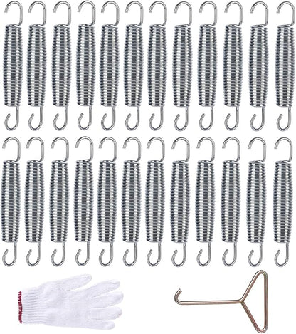 5.5inch/6.5inch/7inchTrampoline Springs Heavy Duty Stainless Steel Replacement Trampoline Replacement Parts, Weather-Resistant, Includes Tool and Gloves, Universal Trampolines Spring Tool