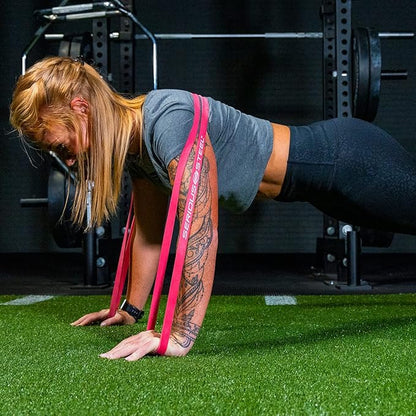 Serious Steel Fitness 32" Resistance Training Bands (Portable Exercise Band System Training Bands- Great for Individuals Under 5'10")