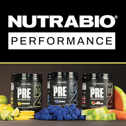 NutraBio STIM-Free PRE Workout for Men, New Formula | Laser Focus, Extreme Pumps | Performance, Endurance | 10g Citrulline, Beta Alanine, Nitrates, Nootropics, Electrolytes - 20 Servings Lemon Burst
