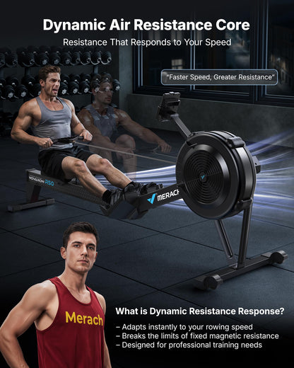 Merach R50 Pro Rowing Machine Indoor, Professional Monitor, Easy Storage