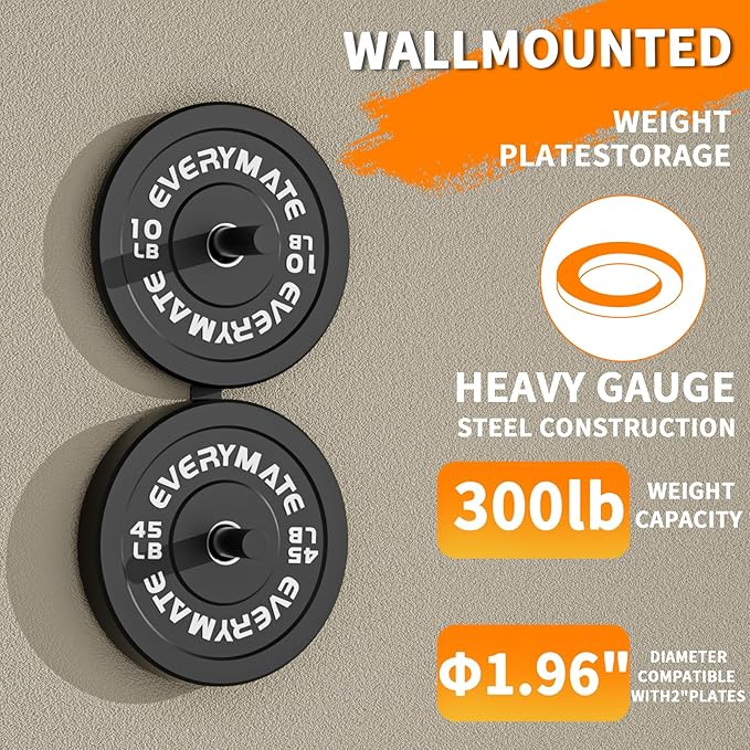 Weight Plate Storage Rack, Olympic Weight Plate Holder, Bumper Plate Storage, Home Gym Organizer
