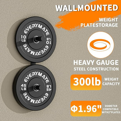 Weight Plate Storage Rack, Olympic Weight Plate Holder, Bumper Plate Storage, Home Gym Organizer