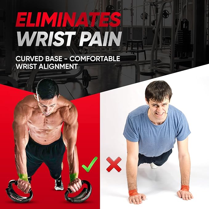 Legend Pushup ??Advanced Push-Up Bars to Eliminate Wrist Pain, Generate More Muscle Growth, Deliver Faster Results, and Prevent Plateaus ??Rocking Handle Design for Natural Movement and Effective Workouts